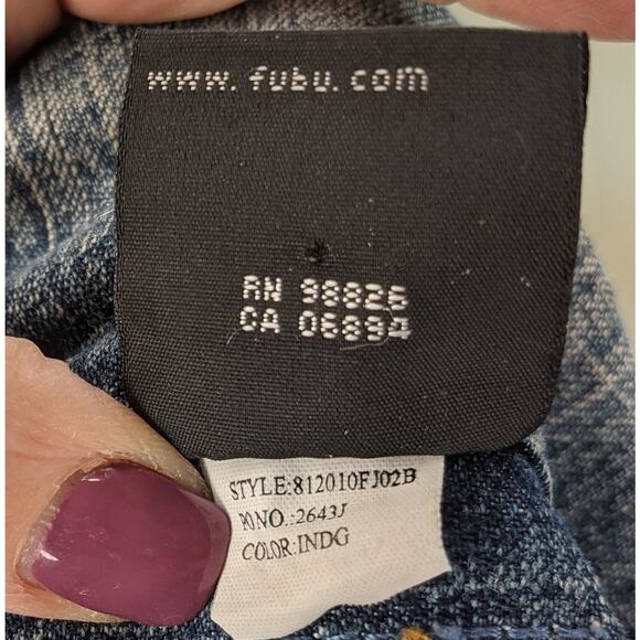 FUBU blue denim  jacket - Large - Picture 6 of 7